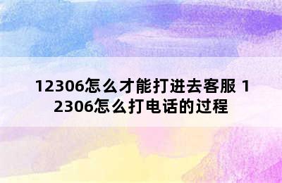 12306怎么才能打进去客服 12306怎么打电话的过程